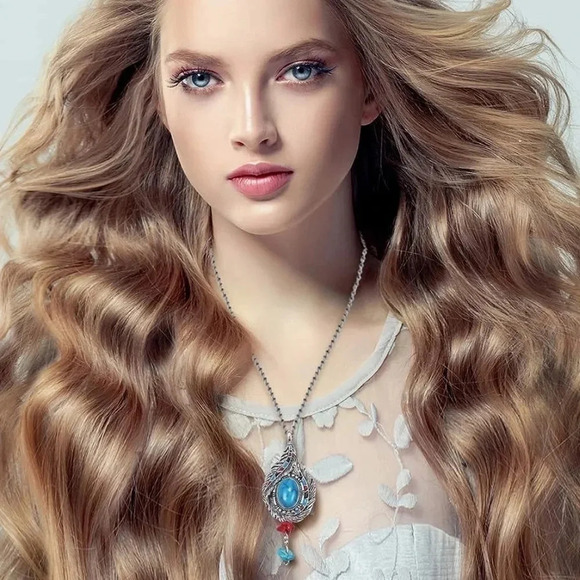 1 LEFT! Bohemian Turquoise Pendant Necklace - Picture 5 of 7